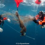 Duikers van de stichting Ghost Diving hebben verloren visnetten opgedoken in Spanje, Tossa de Mar