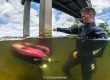 Inspectie van een brug door middel van mensenwerk en met de hulp van een ROV